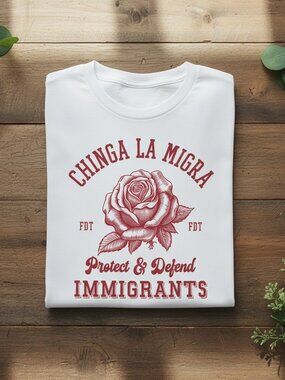 Protect & Defend Immigrants Rose Social Justice Graphic Tee